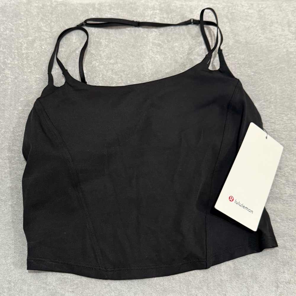 Lululemon Breezethrough Strappy Sports Bra Tank, Black, size 6 NWT